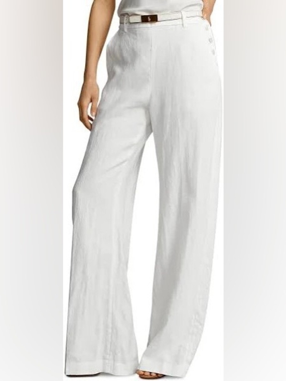 Lauren Ralph Lauren Linen Pants Off-White Size 12 - Length 31”